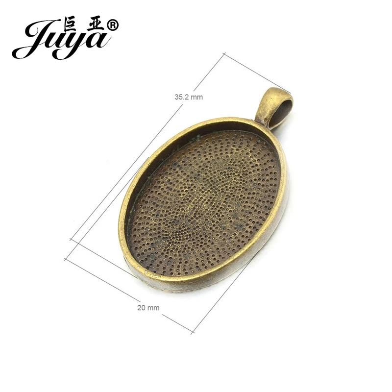 JUYA 5 шт. Овальные Настройки Подвески основы для кабошонов ободок лотки 18x25 мм