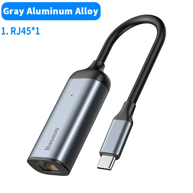 Baseus USB C концентратор type C к HDMI RJ45 Мульти USB 3,0 Thunderbolt 3 адаптер питания type-c концентратор для MacBook Pro Air USB-C сплиттер HAB - Цвет: RJ45 Adapter