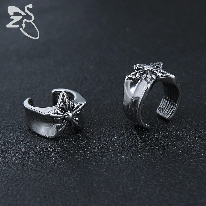 ZS, серьги из нержавеющей стали, панк, Череп, каффы, серьги для мужчин и женщин, готический стиль, клипсы, рок, байкер, каффы для ушей, хряща, серьги