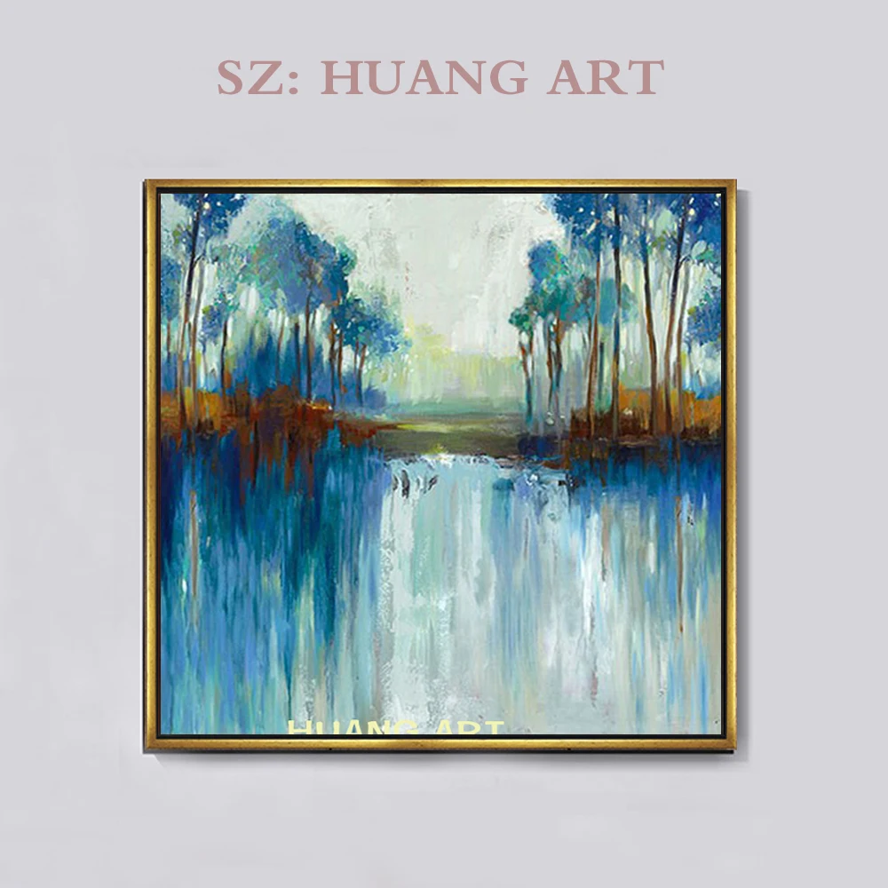 Фантазия любовь туманный синий благородный цветок Лотос картины современной