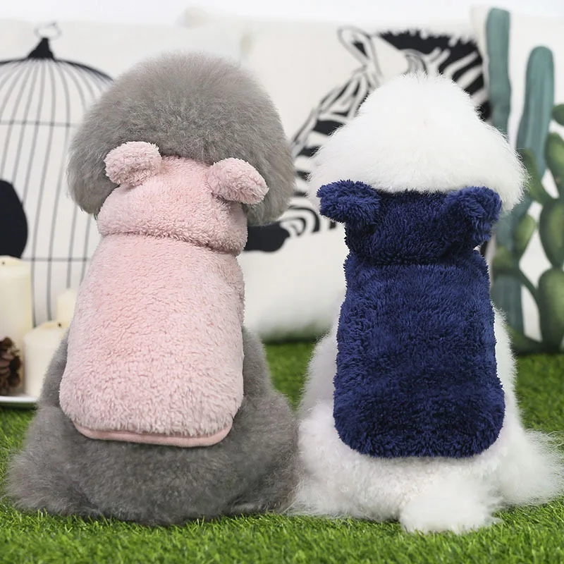 Kawaii Кошка Собака Одежда для домашних животных костюмы Чихуахуа Йорки бомеи собака Модный милый медведь уха Пальто Куртка