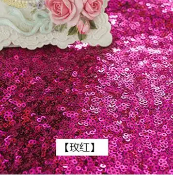 Fushia 3 мм Мини блесток ткань материал потрясающий по всему BLING маленькими сверкающими блестками на сетке. Свадьбы, украшения, танцевальная одежда - Цвет: Fushia