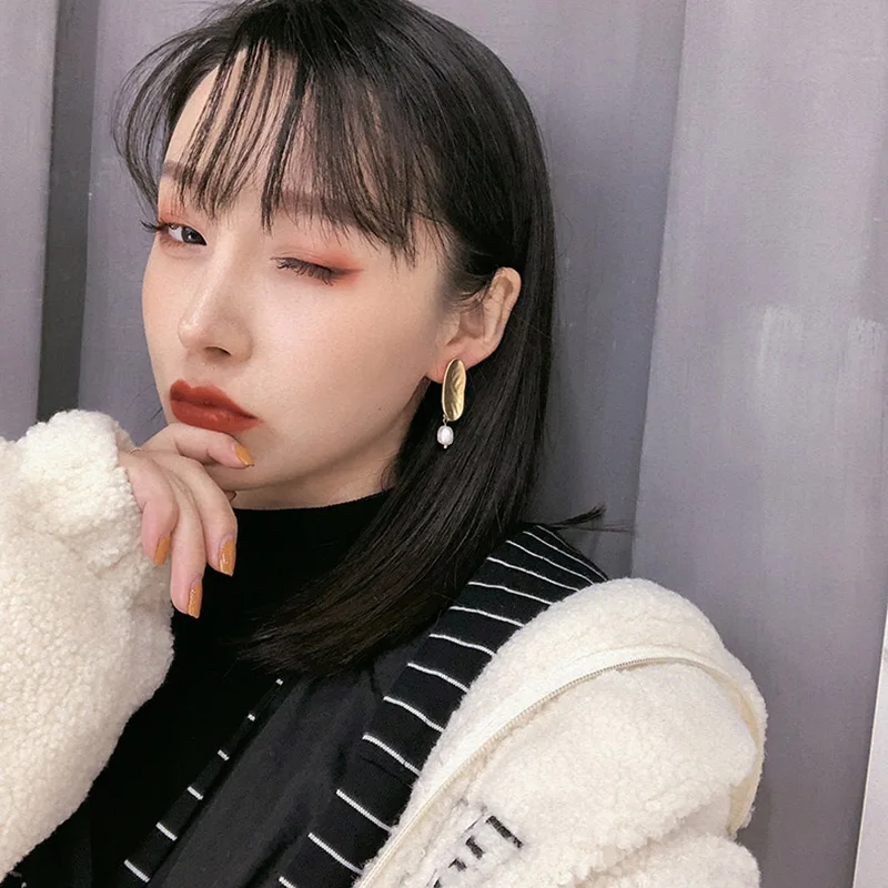 Женские антиаллергенные серьги S925 матовые золотые и серебряные неправильной