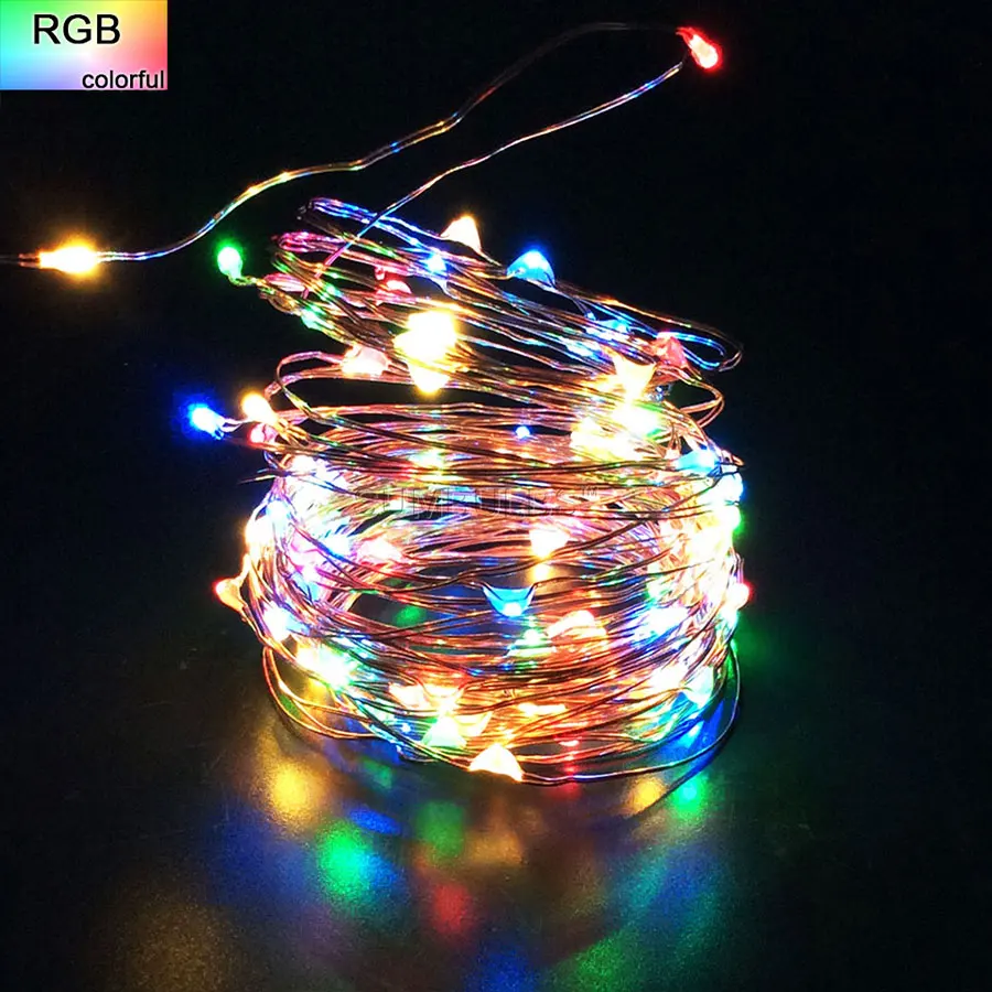 RGB 1 м 2 м 3 м 4 м 5 м 10 м Кнопка AA батарея USB управляемый светодиодный медный провод Сказочный светильник водонепроницаемый домашний праздничный декоративный светильник ing - Испускаемый цвет: RGB