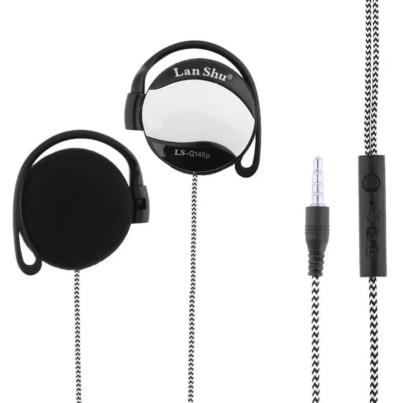 White LS-S140P 3,5 мм стерео наушники для MP3 Mp4 мобильного телефона ушной крючок тип Универсальная гарнитура ушной крючок наушники - Цвет: White