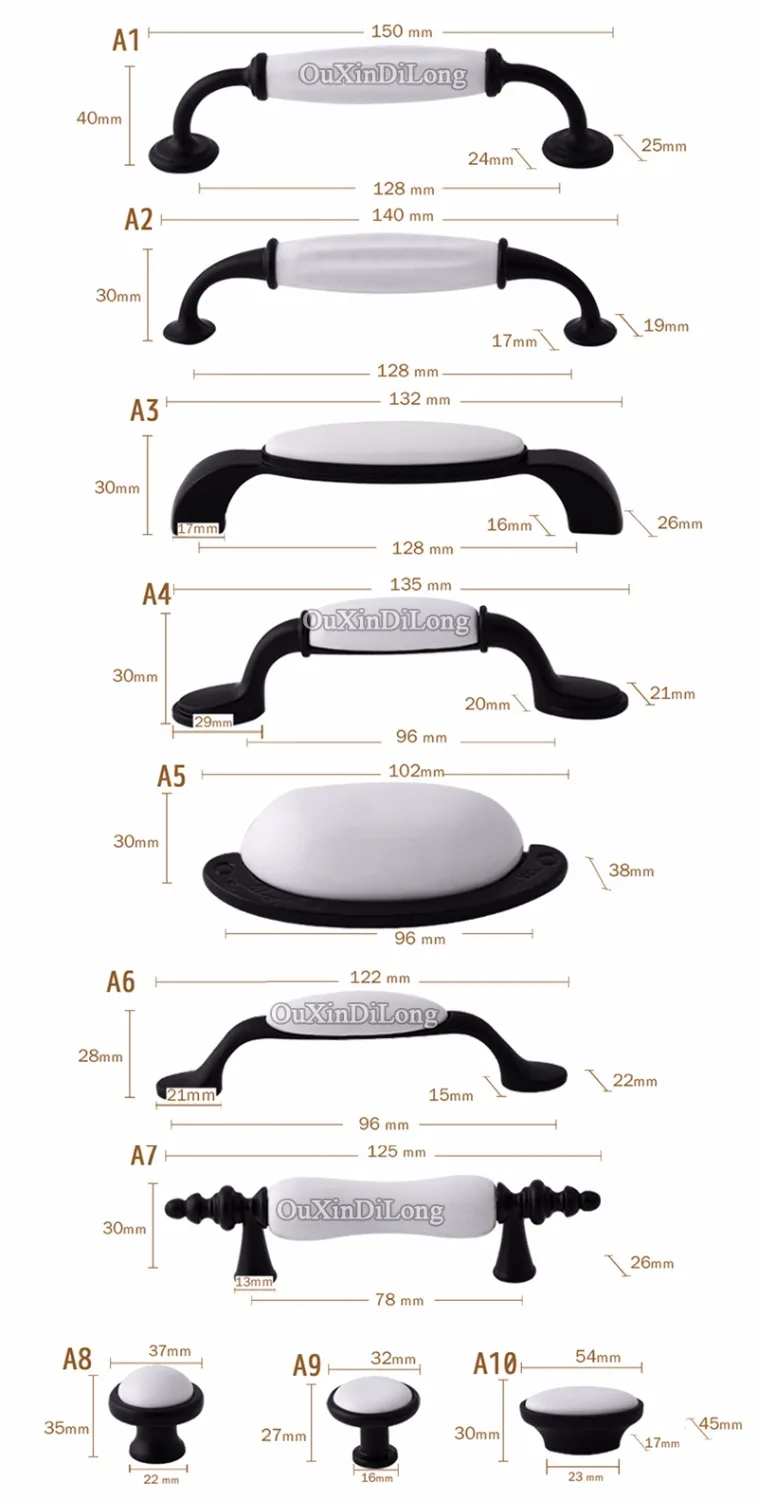 Классическая черно белая европейская кухонная дверная мебель ручки для ящиков