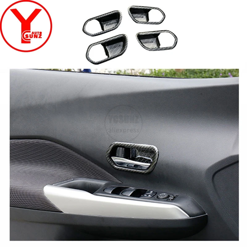 Крышка чаши для внутренней двери из углеродного волокна Nissan Kicks 2016 2017 2018 детали