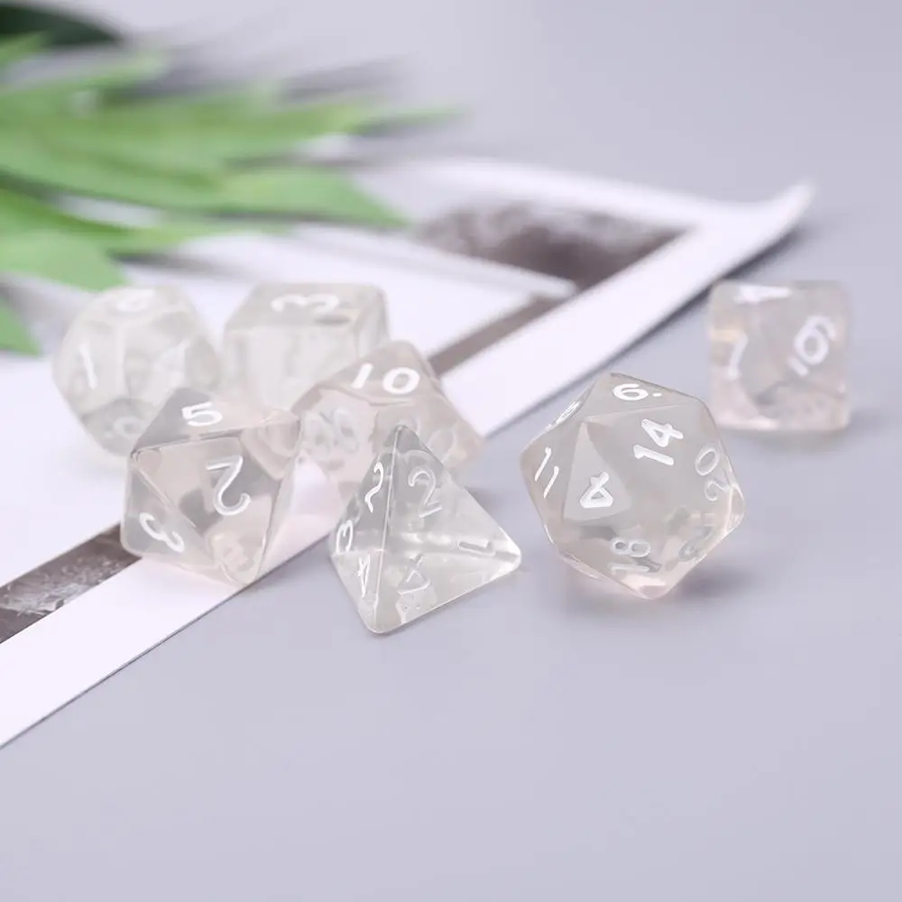 Набор из 7 двусторонняя многогранные кубики для ролевой игры так и D4 D20 Clear|Кубики|