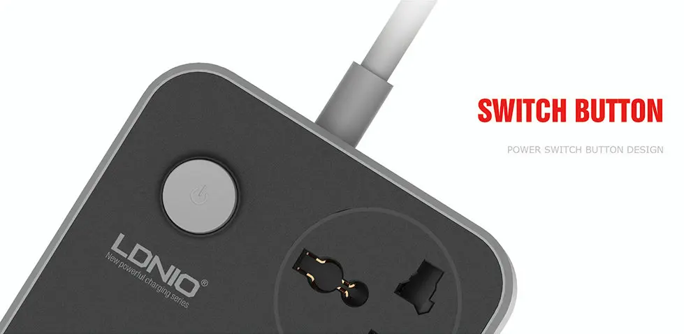 LDNIO SC3604 10A силовая лента 6 USB 3 Универсальная Розетка с защитой от перегрузки выключатель