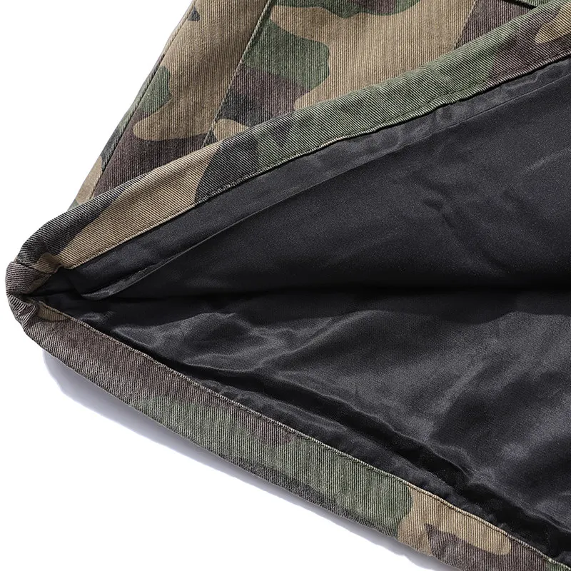 Mens Hip Hop Hooded Jacket Windbreaker Harajuku Vintage Camo Hoodie Jackets Coat Autumn 2018 Camouflage Washed Denim Streetwear | Мужская