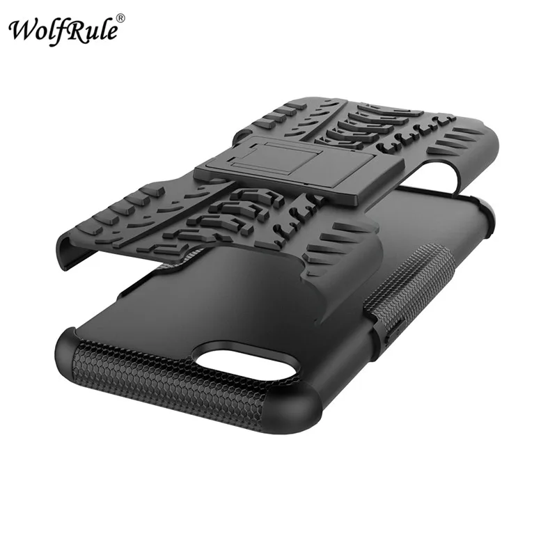 wolfrule case realme c2 cover dual layer armor silicone back case for oppo realme c2 phone holder stand shell rmx1941 shell 6 1 free global shipping