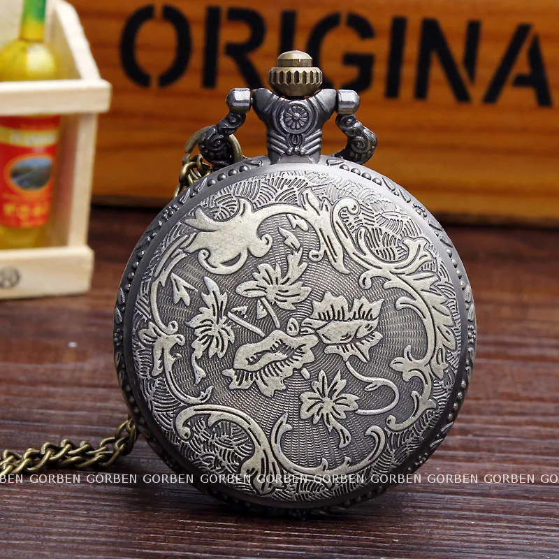 Античная Эйфелева башня Любовь Птица цветок полый кварцевый Карманный