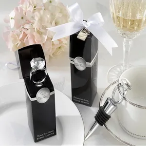 

FREE SHIPPING(15pcs/Lot)+"With This Ring" Chrome Diamond-Ring Bottle Stopper Romantic Themed Wedding Favors Party Givaway