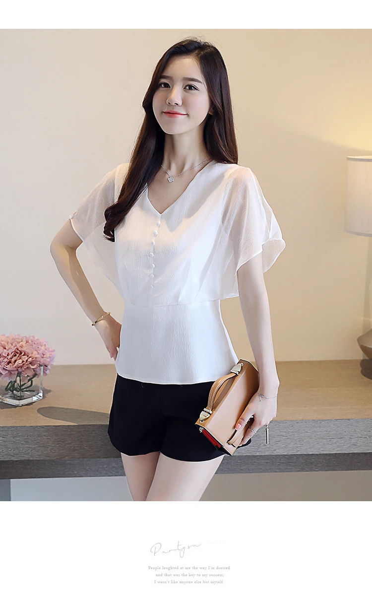 Blusas mujer de moda размера плюс женская блузка женская шифоновая блузка с коротким рукавом женские топы и блузки женские топы 3568 50