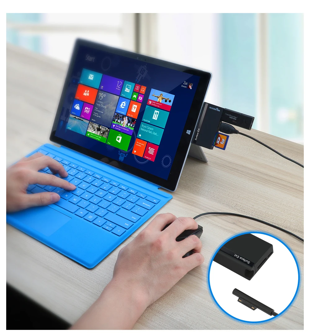 Rocketek USB 3,0 мульти концентратор usb 5 в 1 устройство чтения карт памяти Адаптер для SD/TF micro SD Microfoft Surface Pro 3/4/5/6 для портативного компьютера