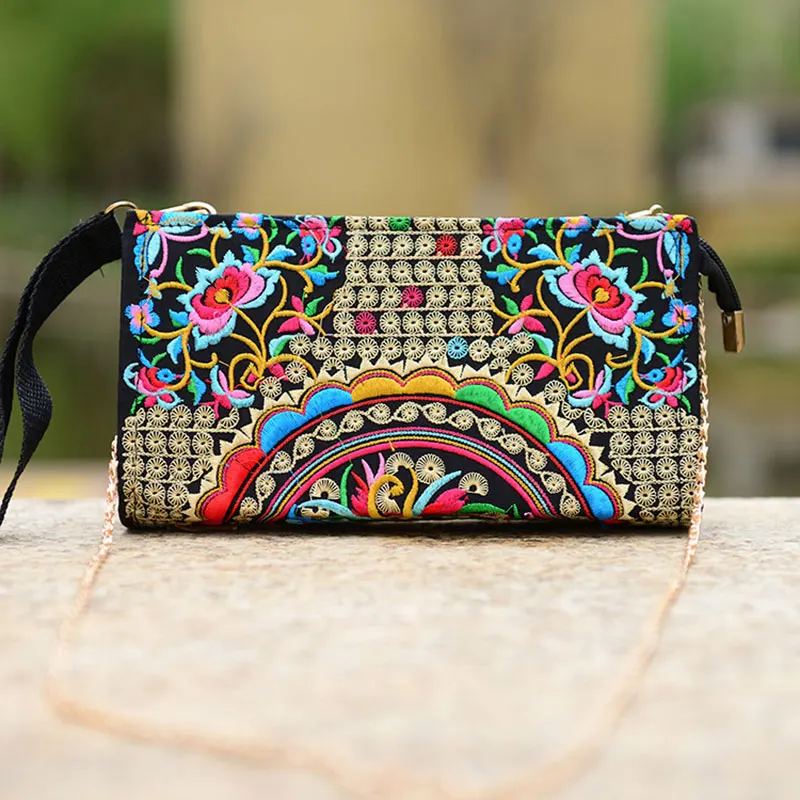 Модная женская сумка через плечо с вышивкой в национальном стиле дамская Дамский