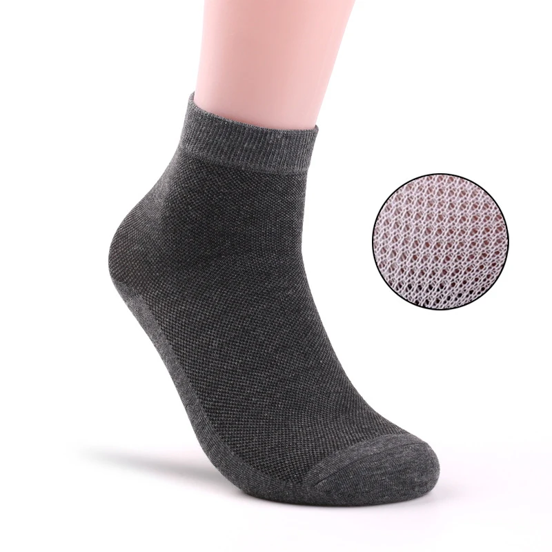 

5Pairs/lot Men Mesh Socks Cotton Summer Thin Section Men socks Sweat-absorbent Breathable Solid color Business Casual Socks Male