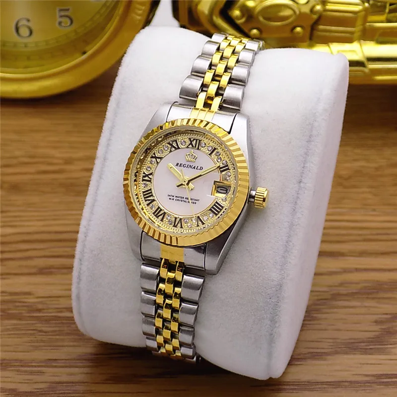 Модные Классические кварцевые часы бренда Reginald Datejust мужские винтажные