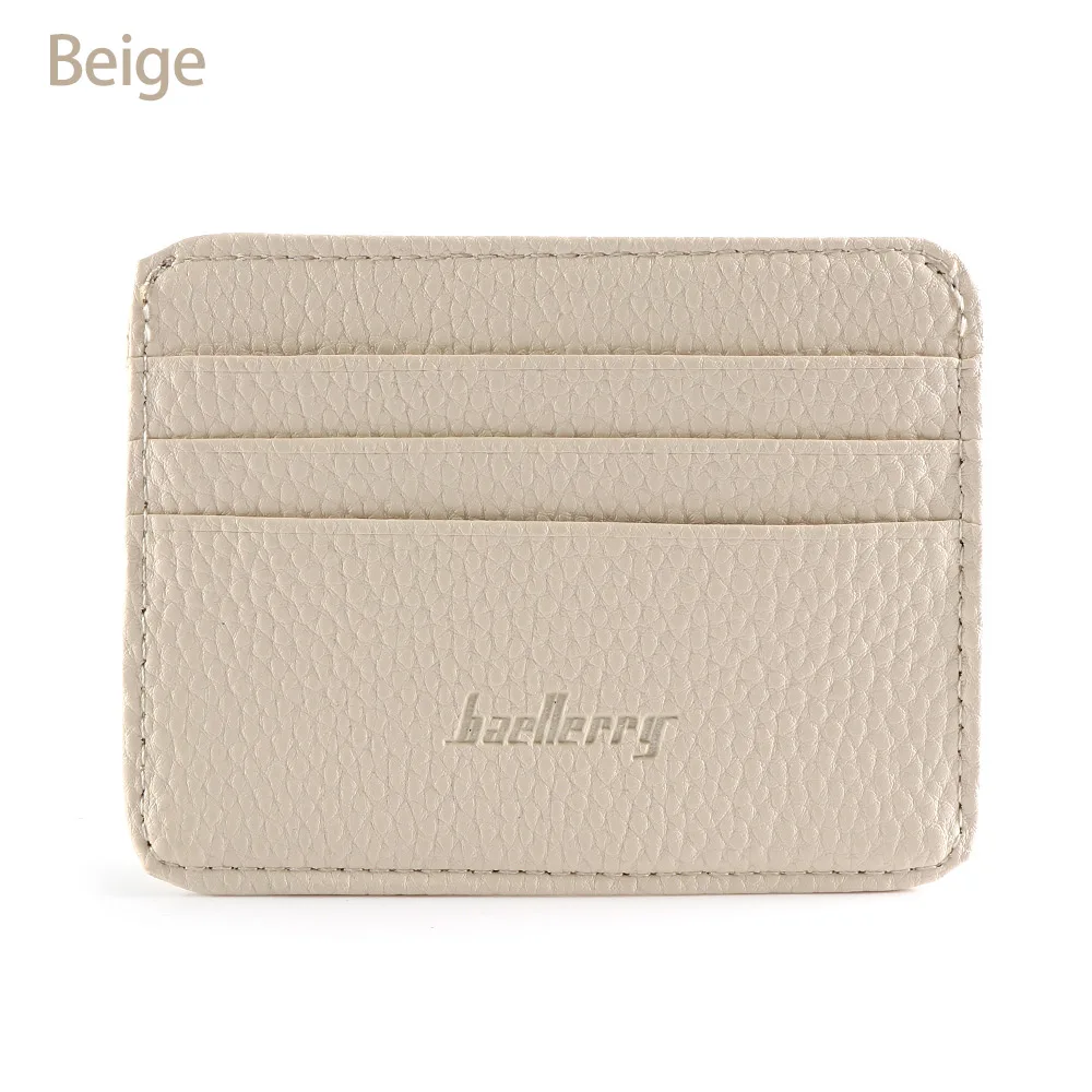 A-Beige Модный мужской кожаный ID кредитный держатель для карт кошелек портмоне Бизнес Тонкий карман для денег чехол держатель для карт - Цвет: A-Beige