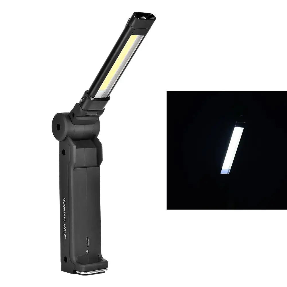 Портативный COB флэш светильник фонарь рабочий магнитный подвесной с крюком для