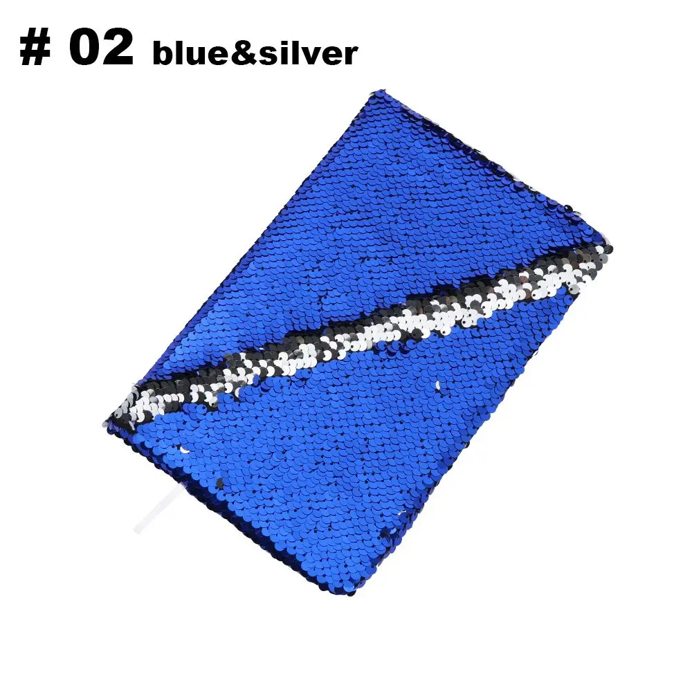 bluesilver 1 шт. дневник с блестками в виде единорога русалки, блокнот с блестками, блокнот для школы, офиса, канцелярские принадлежности, блокнот для самостоятельной работы - Цвет: bluesilver