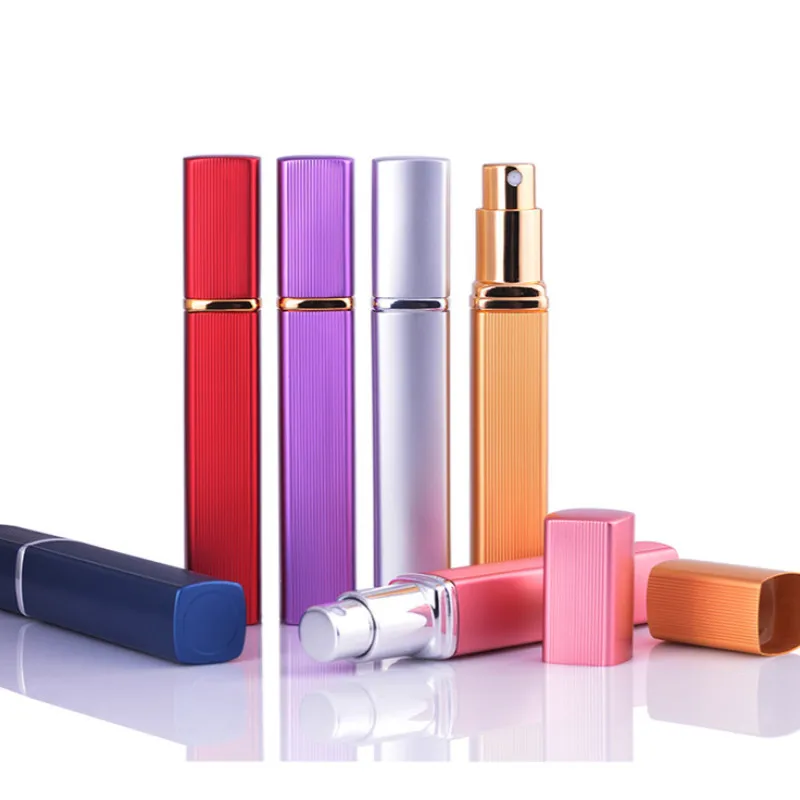 1Pcs 12ml Perfume Bottle Mini Portable Travel Refillable Perfume Atomizer Bottle Nozzle Spray Scent Pump Housing 6 Color Bottle