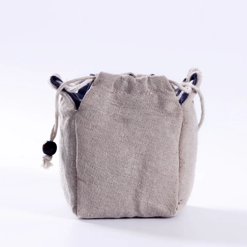 Японская льняная портативная дорожная сумка для хранения чайный набор пакет из