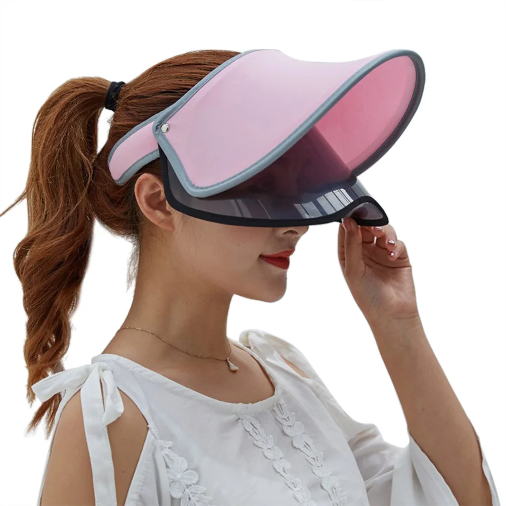 Droppshiping Для женщин летнее солнце защитные шапочки двойной Слои прозрачный пустой