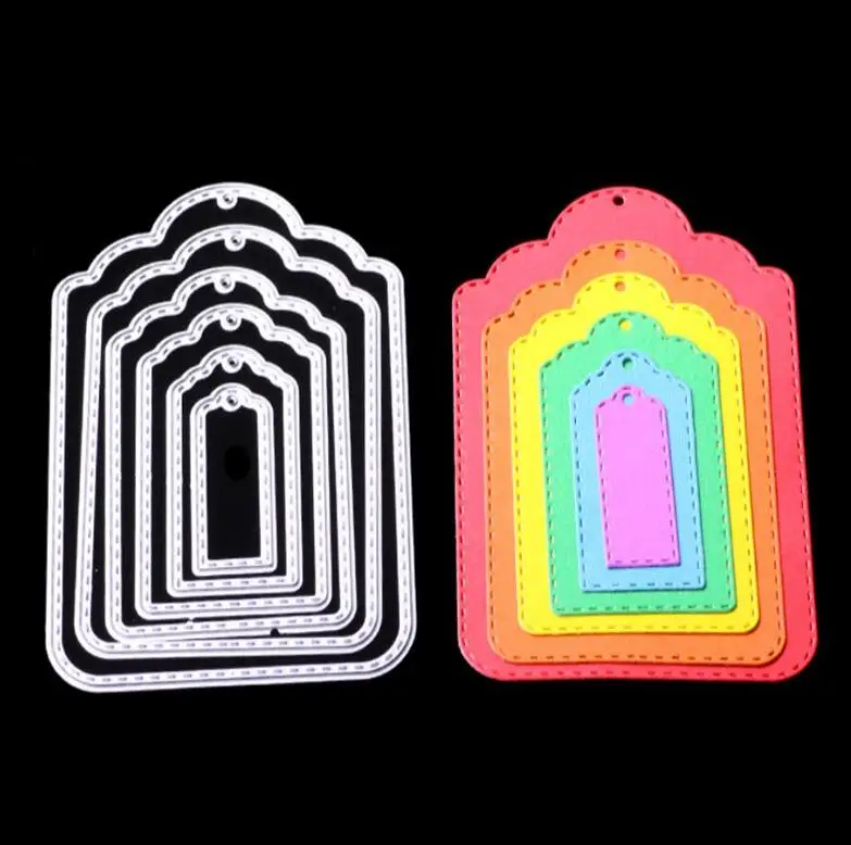 Металлические Прошитые этикетки металлические метки рамка резка сделай сам