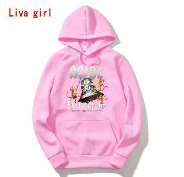 Новая флисовая куртка с капюшоном AC/DC ACDC черная длинными рукавами и принтом