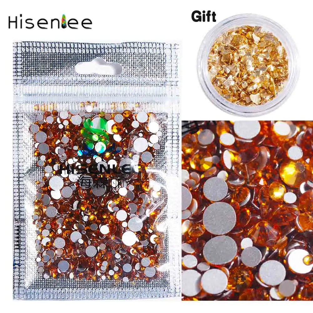 Hisenlee, 1000 шт, SS4-SS30, разные размеры, стразы с кристаллами, 15 цветов, для дизайна ногтей, стразы с блестками, шпильки для ногтей, художественные украшения - Цвет: 008