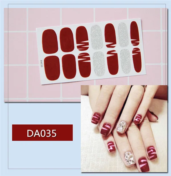 35 14 шт./компл. 31 Цвета ногтей Стикеры s DIY Nail Art Наклейки плотная Стикеры s самостоятельно аппарат для крепления на гвоздях и Стикеры Обертывания украшения для Красота - Цвет: 35