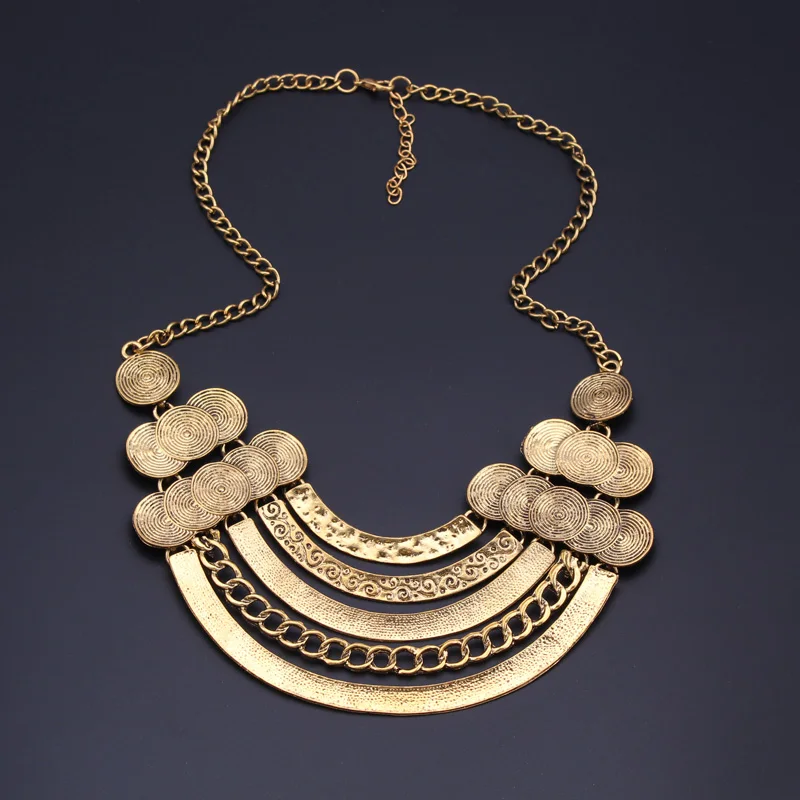 Tenande винтажная Этническая бижутерия Bijoux Племенной металлической монетой колье и кулоны цыганские Многослойные цепные ожерелья для женщин