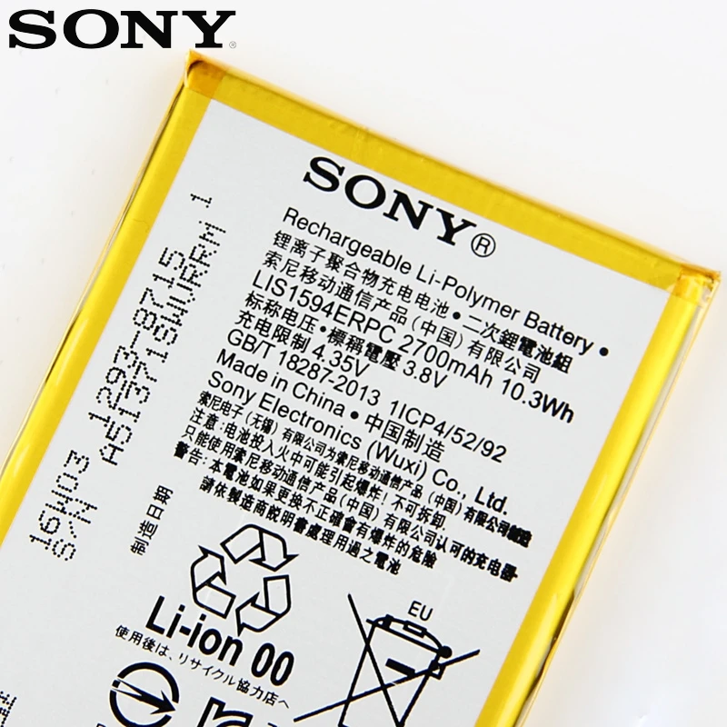 Оригинальная сменная батарея sony для sony Xperia Z5C Z5 mini E5823 z5 compact LIS1594ERPC, настоящая батарея для телефона 2700 мАч