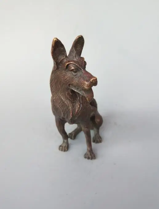 

China's pure brass zodiac dog crafts statue