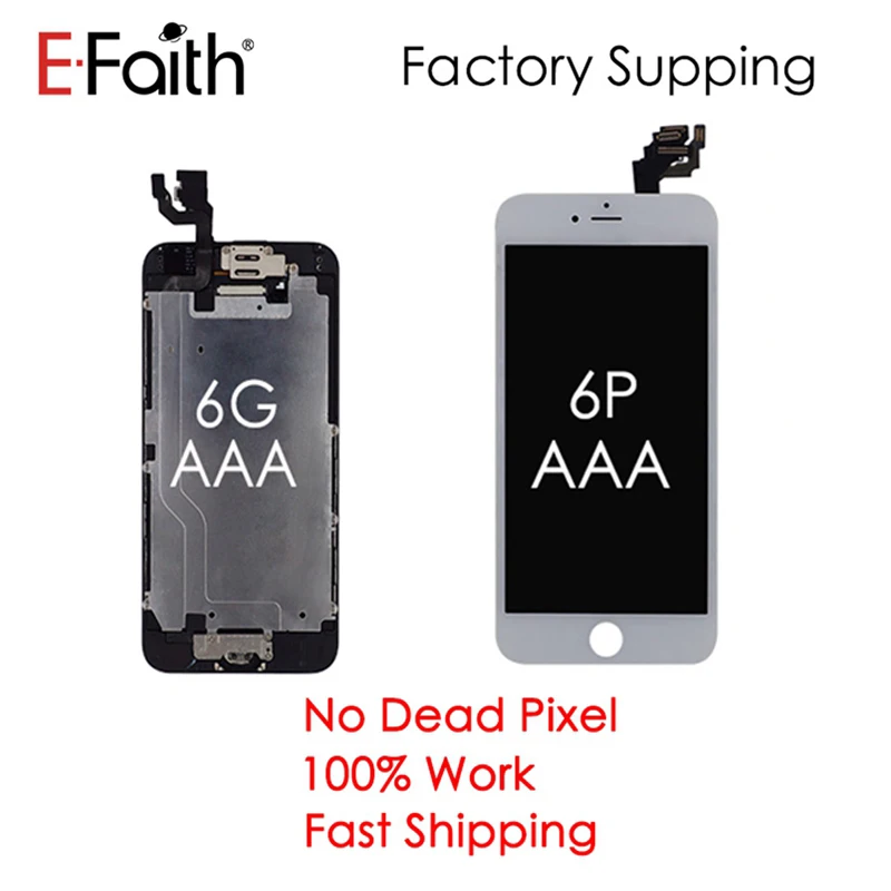 E-FAITH 100 шт./лот E-Faith высококачественный полный комплект ЖК или дисплея для iPhone 6 6P с