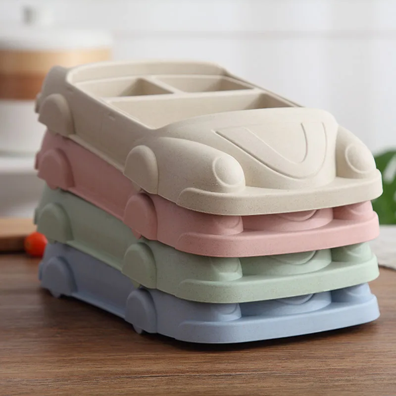 5 шт./компл. разделенные тарелки в форме автомобиля мультяшная тарелка для