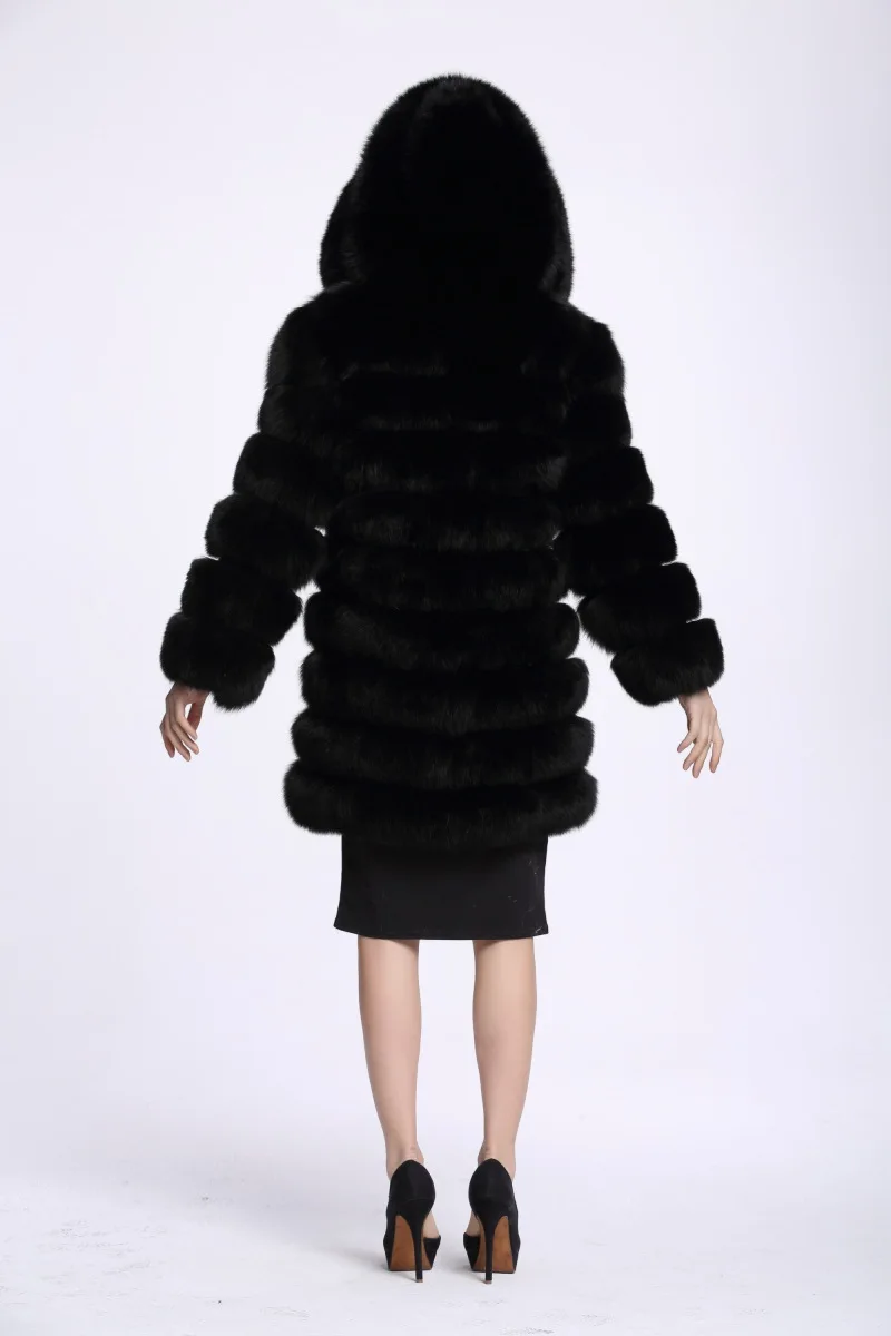 ZADORIN Winter Luxury Faux Mink Fur Coat Hooded Women Thick Warm Fluffy Faux Fur Jacket Ladies Coats Black Pink Fur Pele