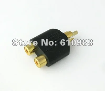 Переходник RCA штекер на 2 гнезда Позолоченный Коаксиальный переходник типа Y |