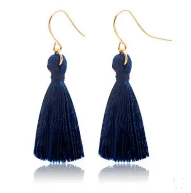 Ea989 красный черный синий кисточкой линии Висячие серьги Этнические хлопковые