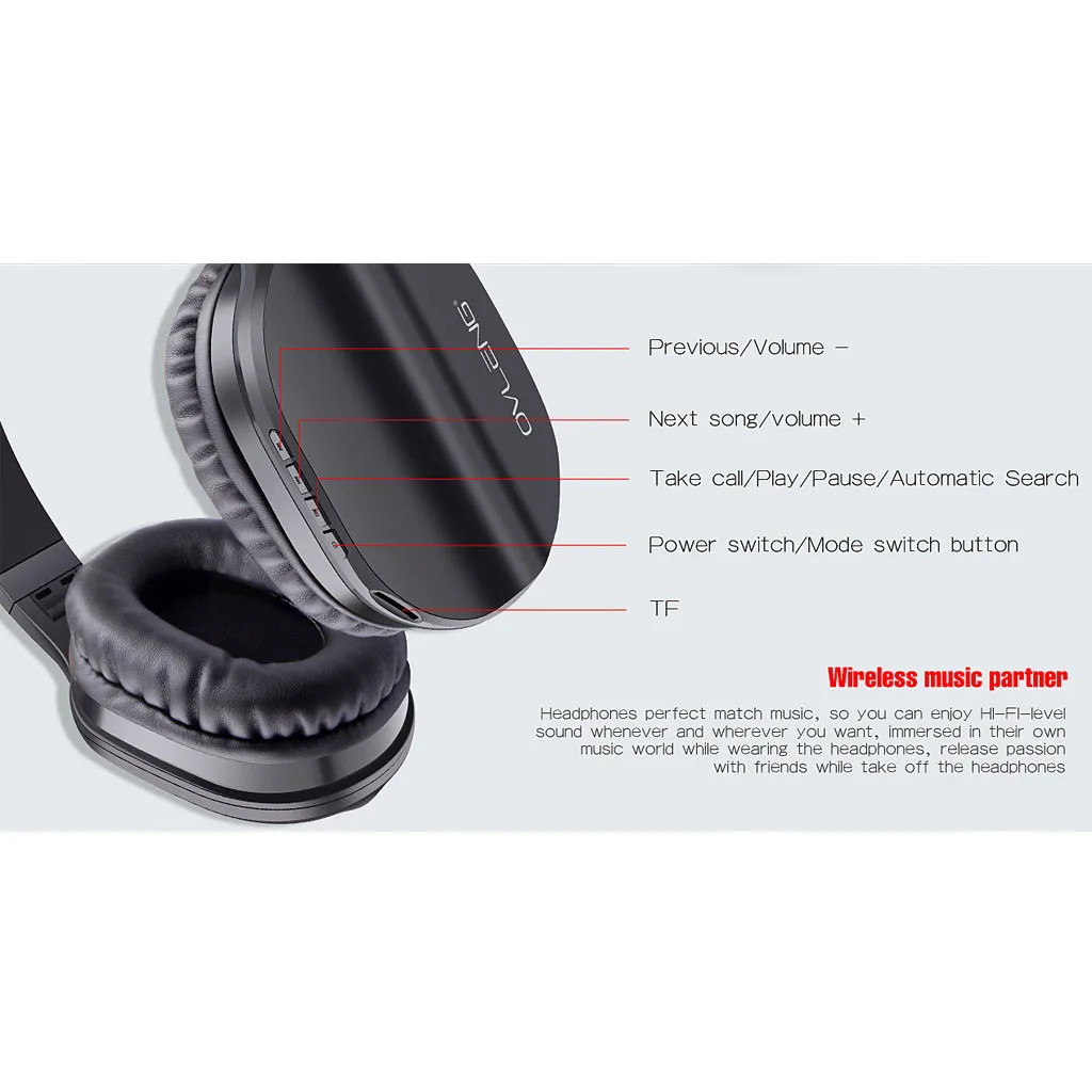 OVLENG BT-608 беспроводные наушники Bluetooth гарнитура повязка Игровые наушники с микрофоном для ПК Mp3 мобильного телефона 605#2