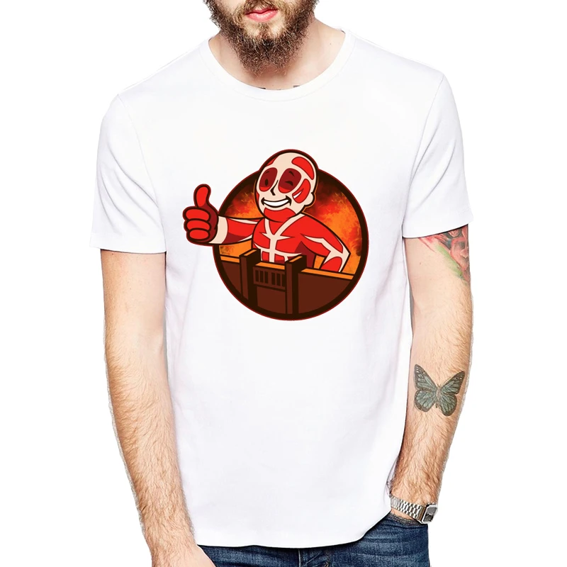 Attack On Titan t shirt men fashion boy Printed t-shirt Young tee white tshirt Funny design | Мужская одежда