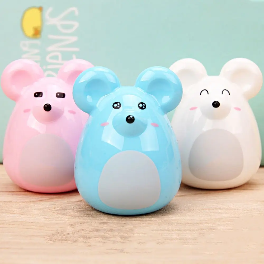 Милый Kawaii Мультфильм пластиковая Мышь точилка для карандаша ручная Канцтовары
