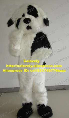 Black White Beijing Dog Mascot Costume Mascotte Plush Long Fur With Stripes Adult Outfit Suit Fancy Dress No.49 Free Ship | Тематическая