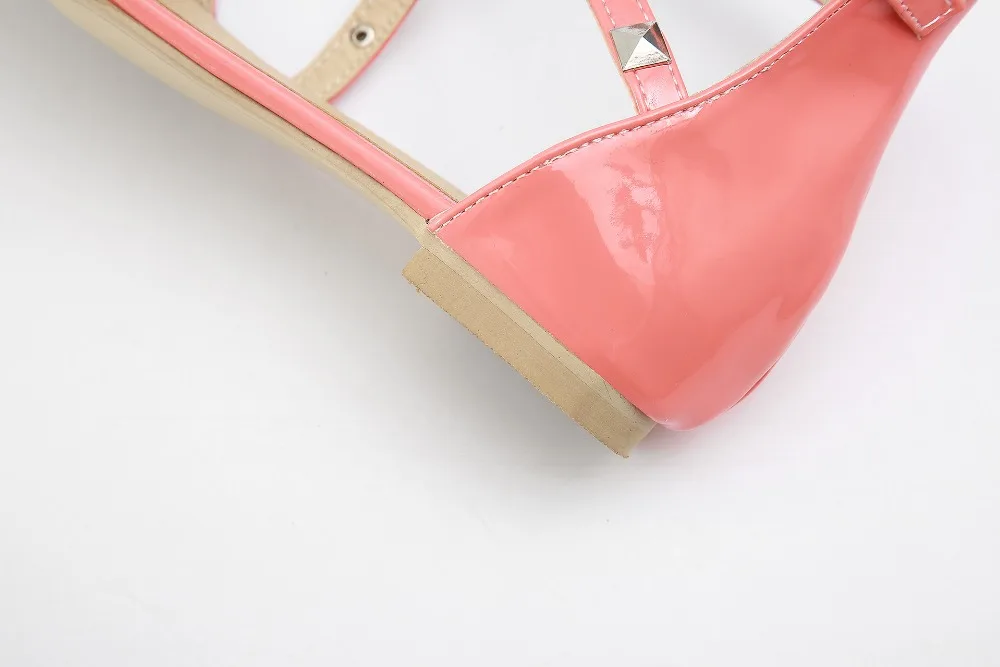 Женская обувь с заклепками Летние лодочки перекрестными ремешками высокий