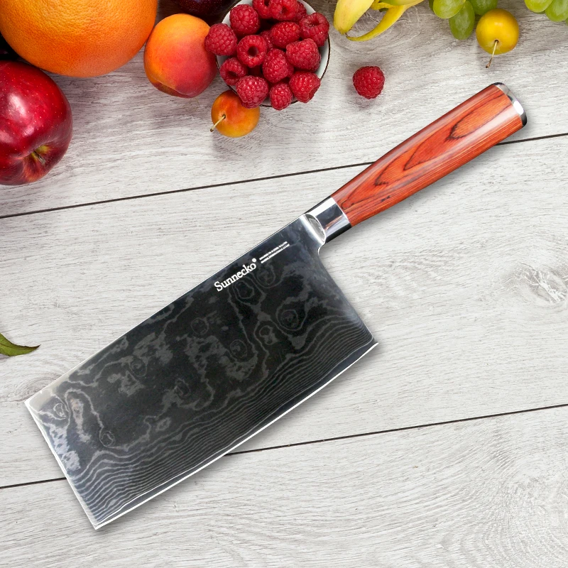 Высококачественный кухонный нож SUNNECKO 7 дюймов разделочный японский VG10 дамасская