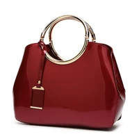 luxury designer patent leather tote handbag for women ladies messenger bag female large capacity bride shoulder handbags brand