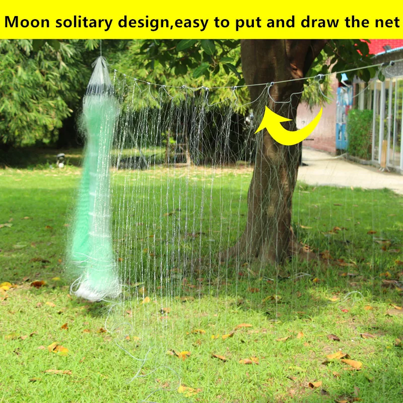 depth 1.2m-1.5m length 80m monofilament nylon net 3layer grid gill fishing network tool epuisette pour la peche | Спорт и