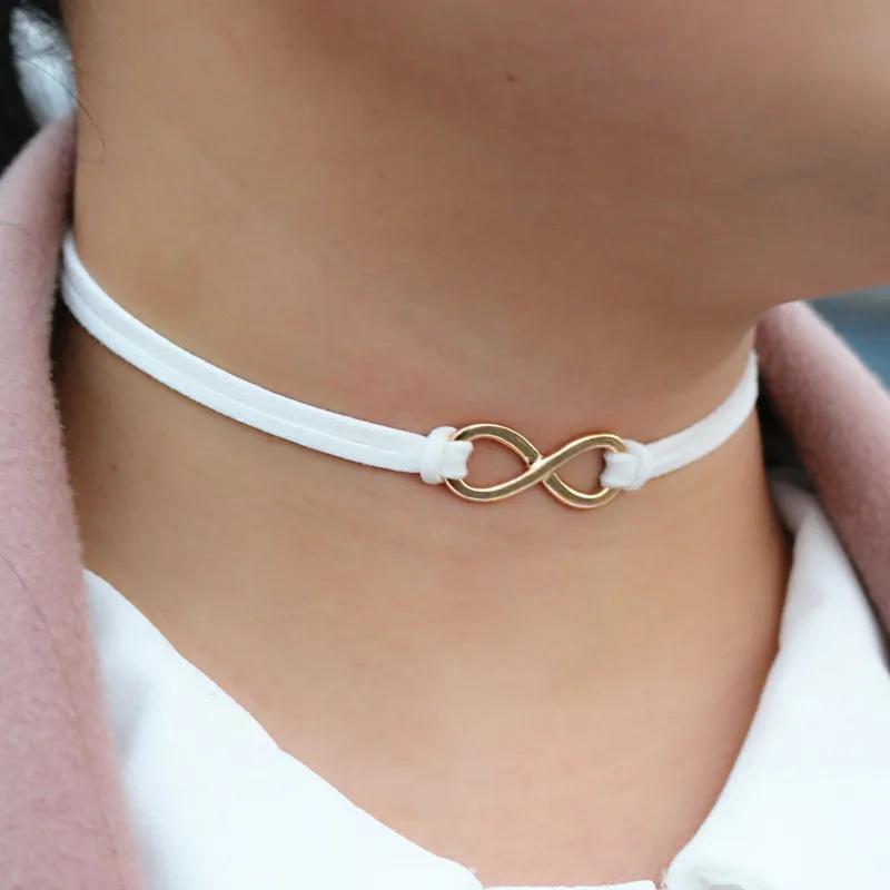 Ожерелье N2030 ожерелье-чокер из кожи и замши | Украшения аксессуары