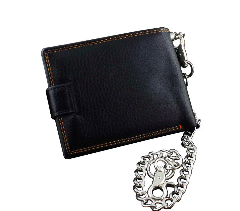 Винтажный Мужской кошелек на цепочке с множеством отделений для карт|leather chain
